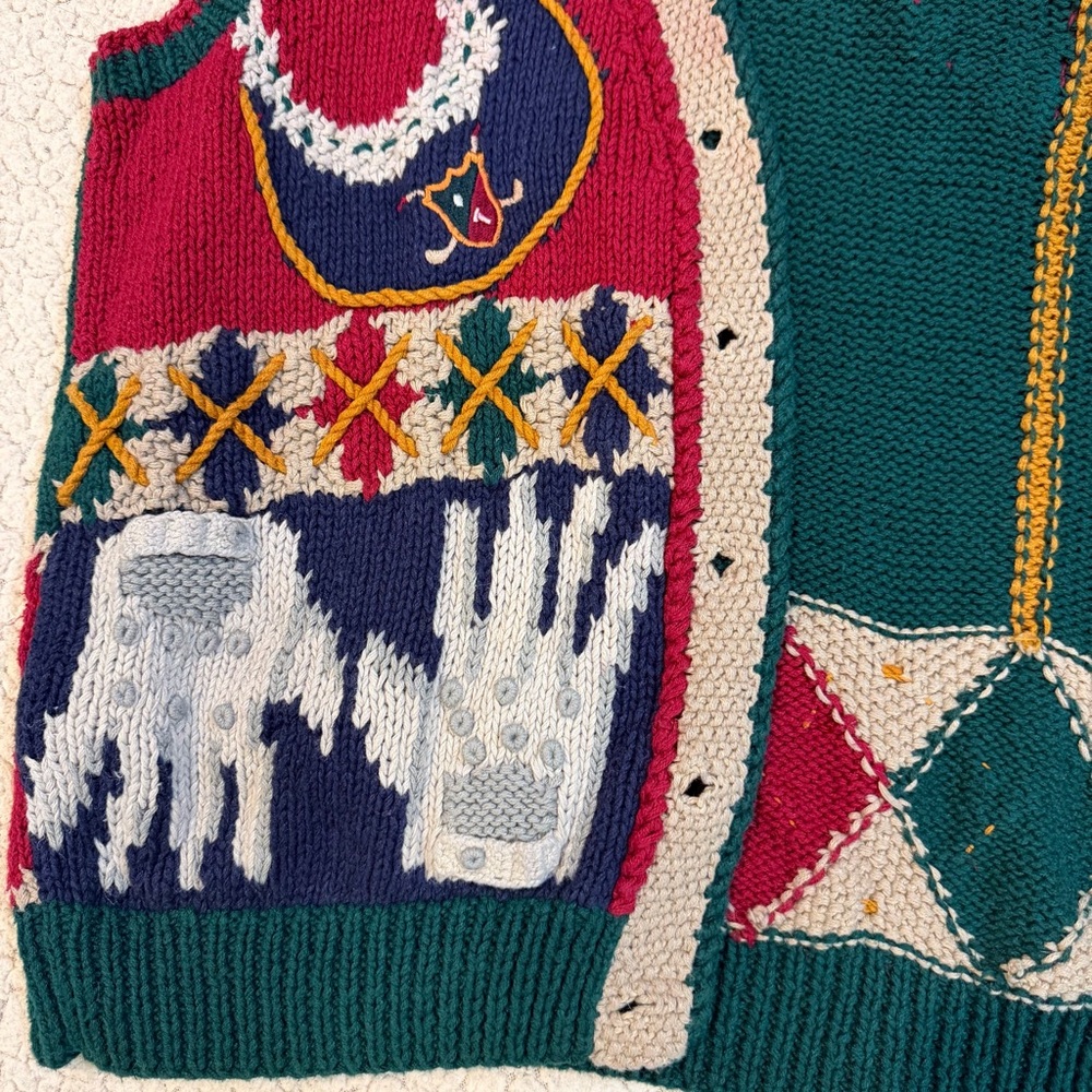 Vintage BellePointe Golf-Themed Knit Sweater Vest – Size‎ M - Picture 5 of 12